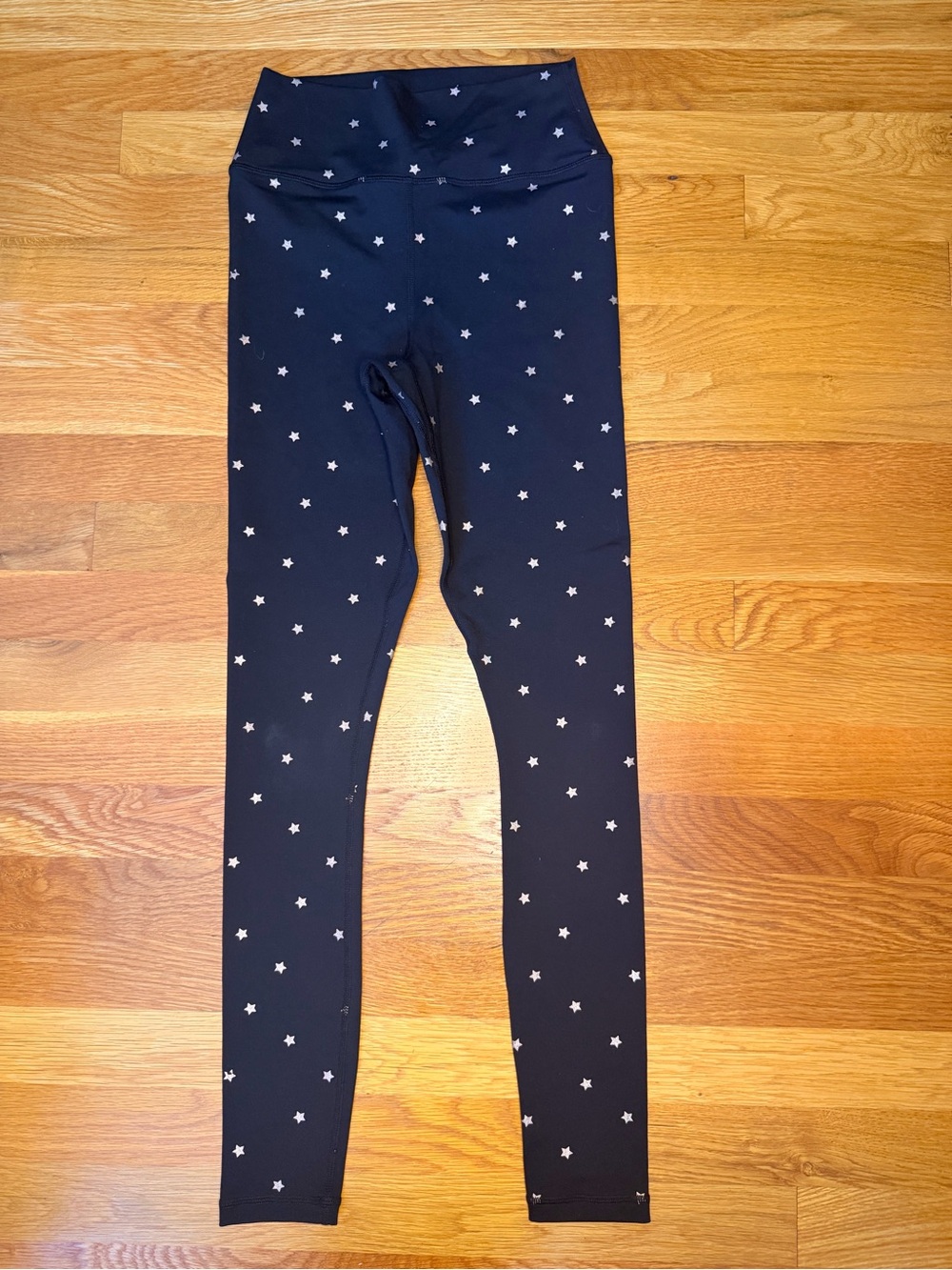 Spiritual Gangster Star Print High Waist Leggings Black Gold Size Small Yoga